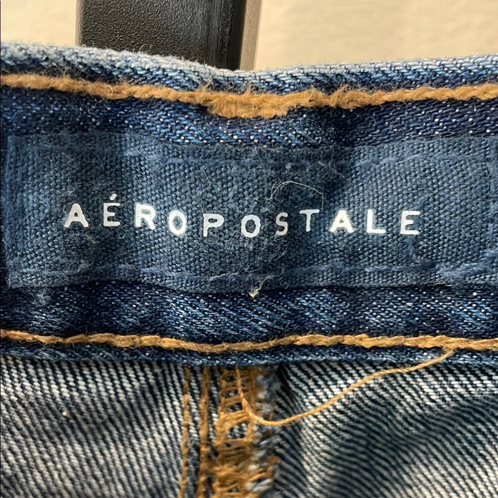 Aeropostale Blue Jean Cheeky Shorts Distressed - Picture 2 of 5